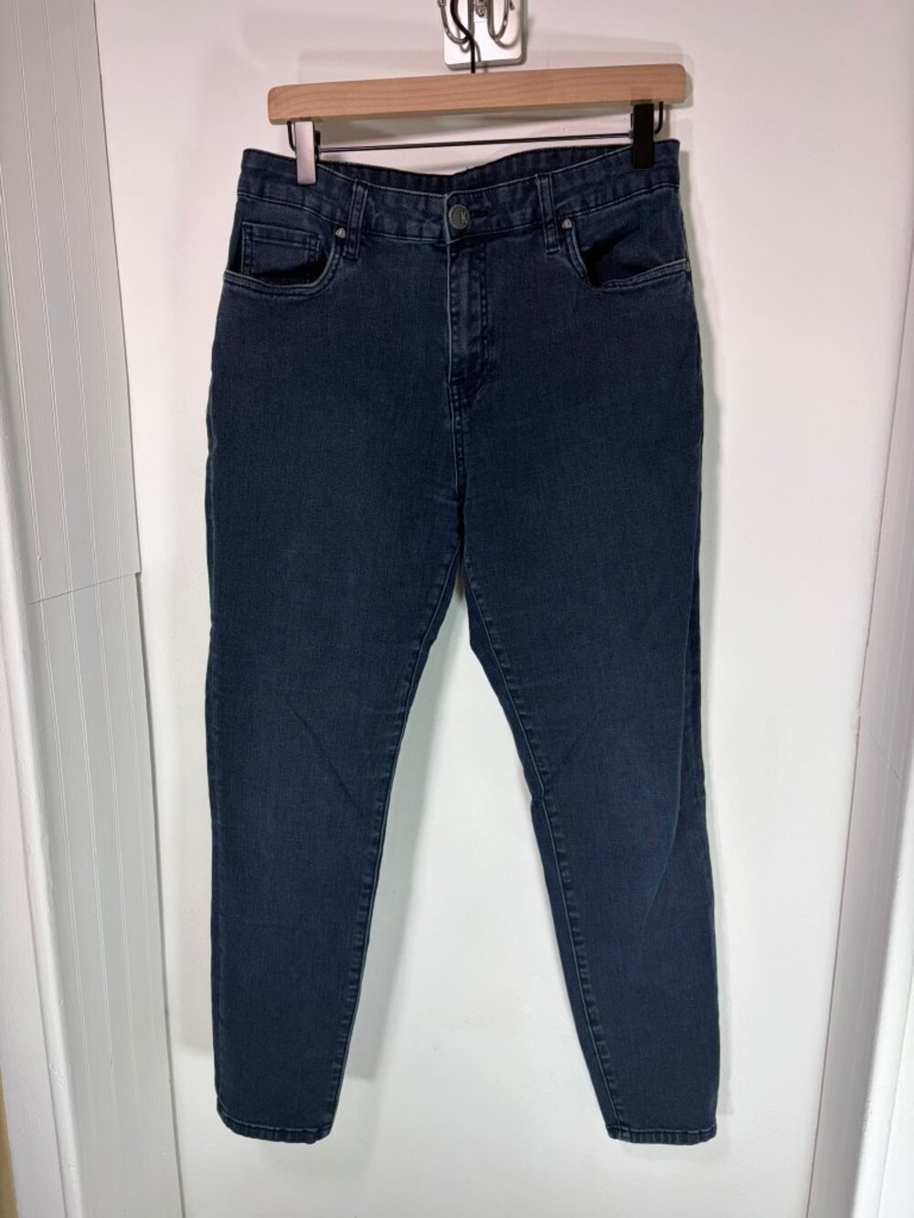 Kut from the Kloth Donna High Rise Skinny Jeans Women's 12 *Snag Ankle Dark Wash